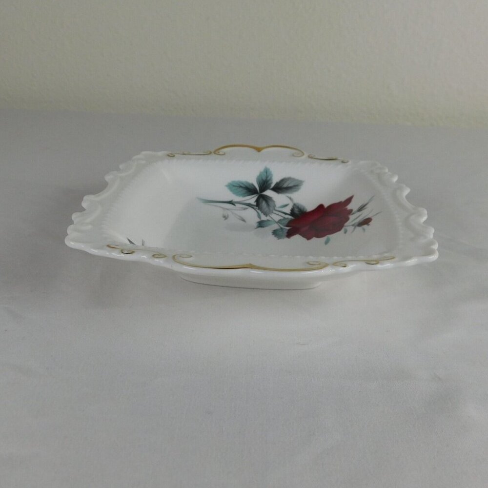 Royal Albert Sweet Romance White Floral Design Square Small Tray Meat Nut Candy - Picture 4 of 10